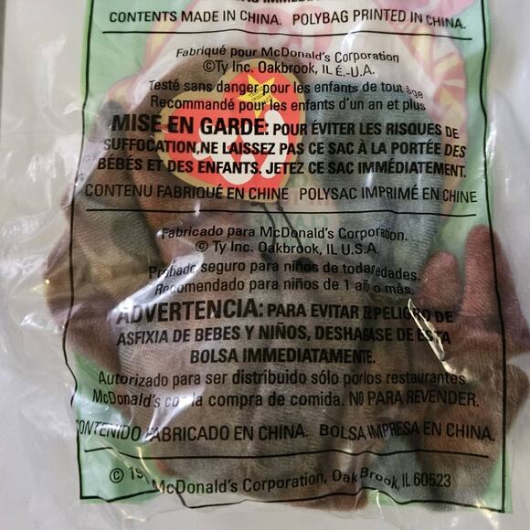 1999 McDonalds TY Teenie Beanie Babies Claude the Crab 9 New in Package - Picture 2 of 2